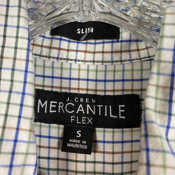 J Crew Mercantile Flex Slim Button Down Plaid Multicolor Shirt Mens Size Small - Picture 6 of 11